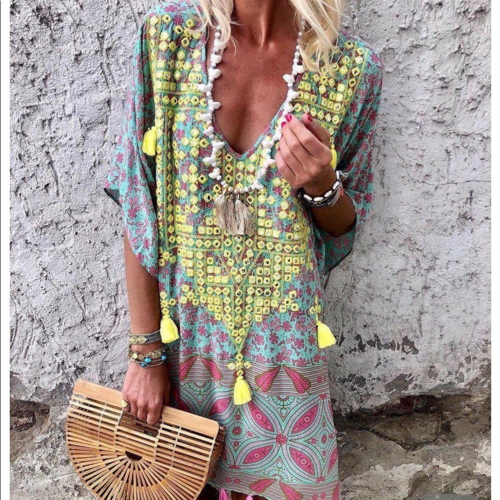 Licala Colorful Palm Beach coverup/Dress